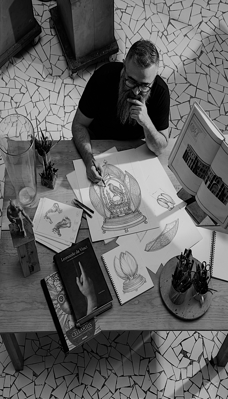 Fakhri Tarabein in the atelier
