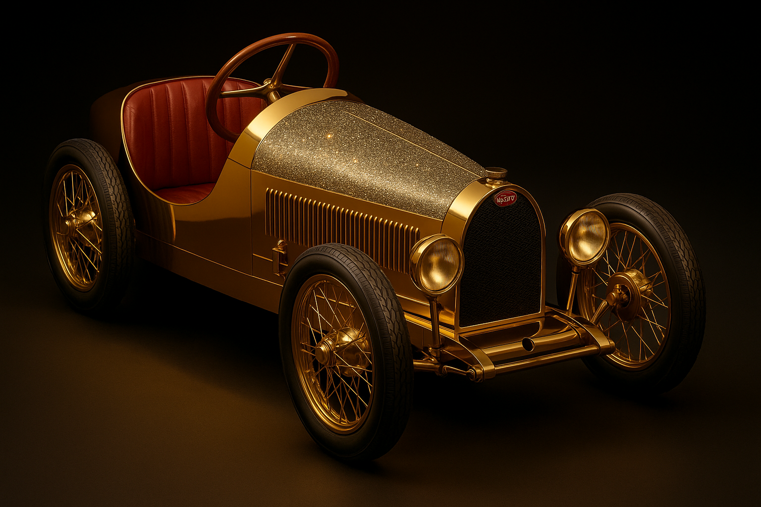 Heritage gold roadster with diamond-dusted bonnet